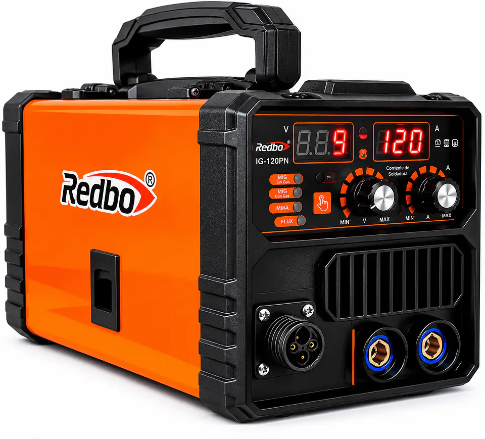Soldadora Inverter Multiproceso Redbo MIG-120PN (120A, 3 en 1: MIG/MMA/TIG) con alambre de regalo 2
