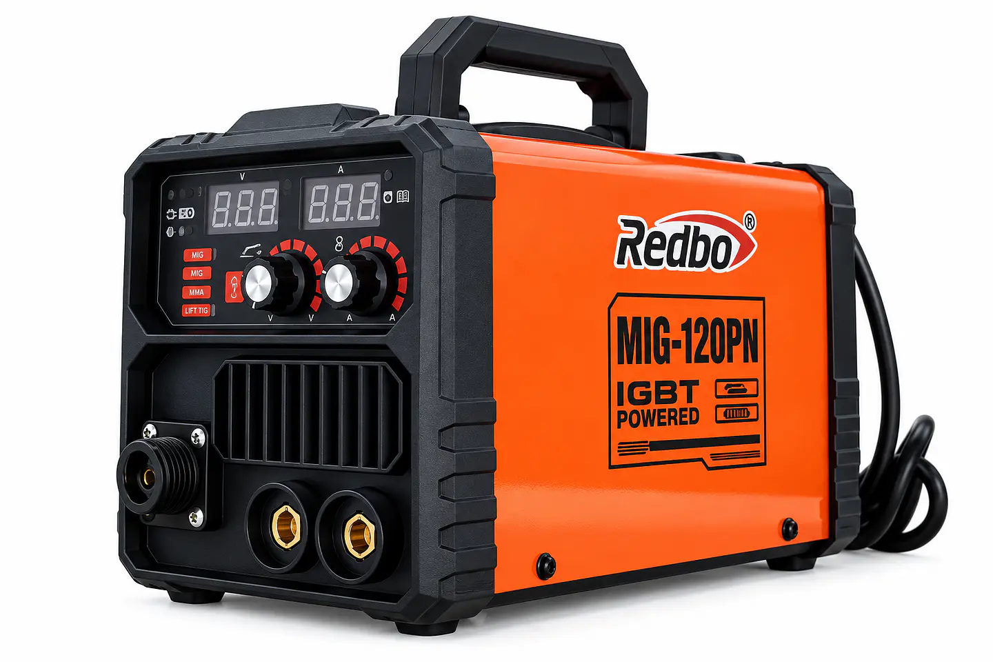 Soldadora Inverter Multiproceso Redbo MIG-120PN (120A, 3 en 1: MIG/MMA/TIG) con alambre de regalo 1