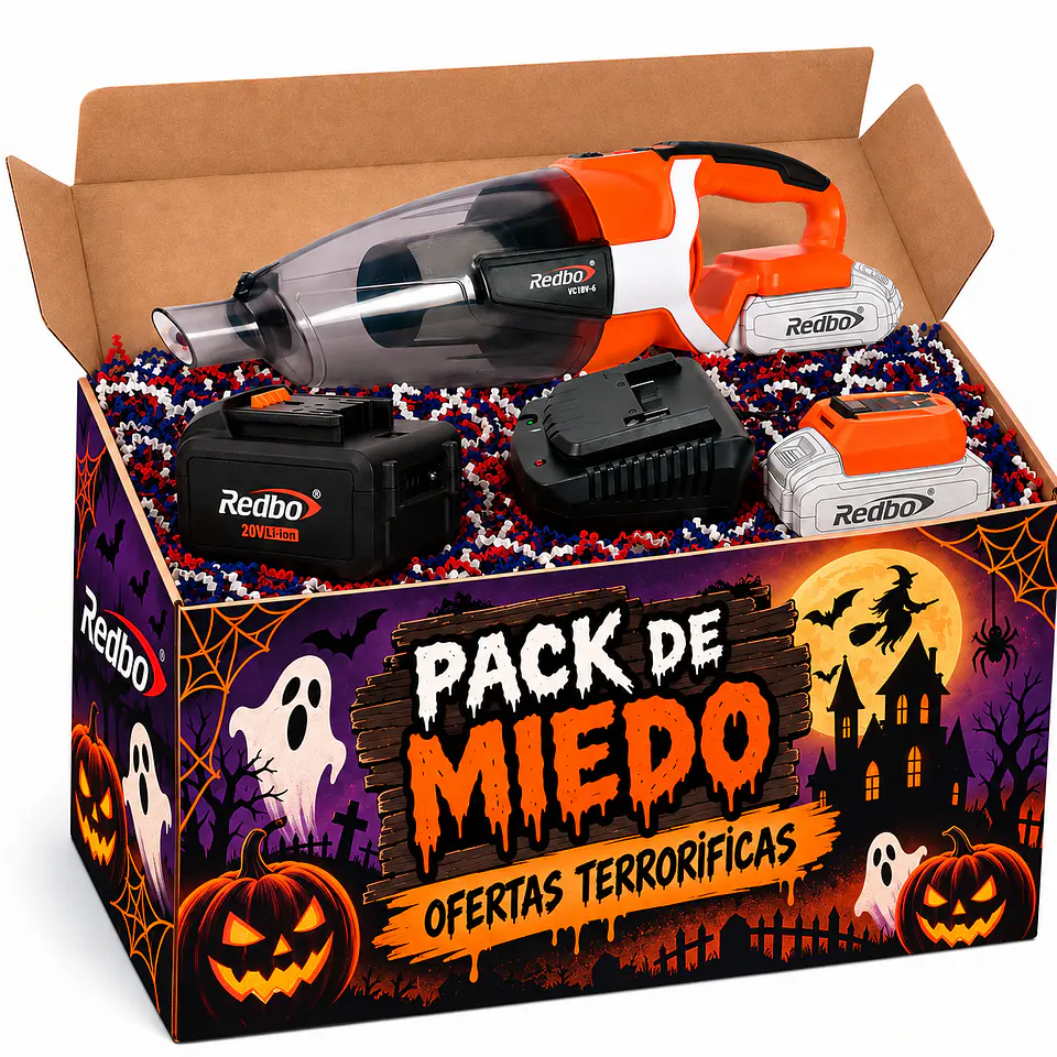 Pack Aspiradora de Mano Inalámbrica Redbo VC 18V-6 (21V) + Batería y Cargador+UP 1