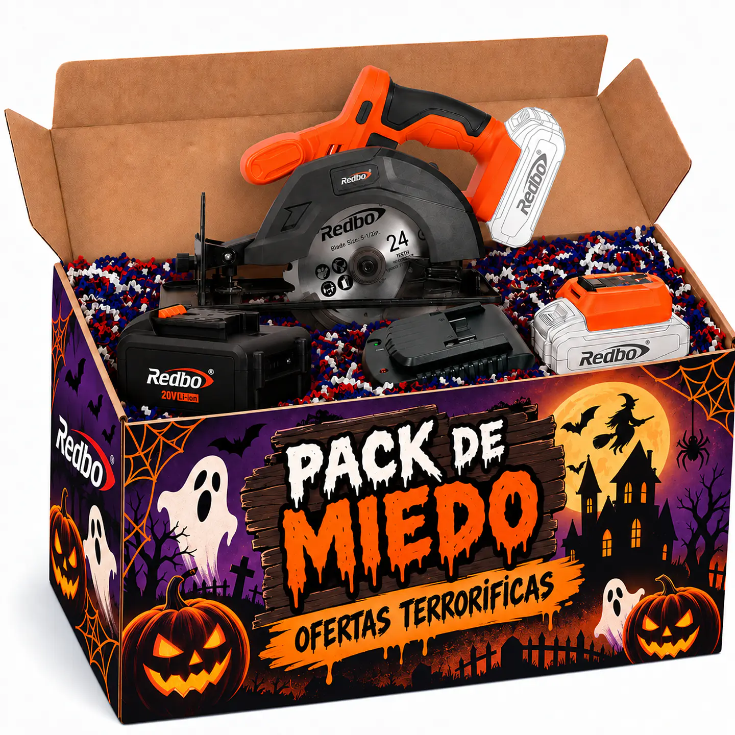 Pack sierra Circular Inalámbrica Redbo CS 21V-140 (140mm, 21V) + Batería +Cargador+ UP 1