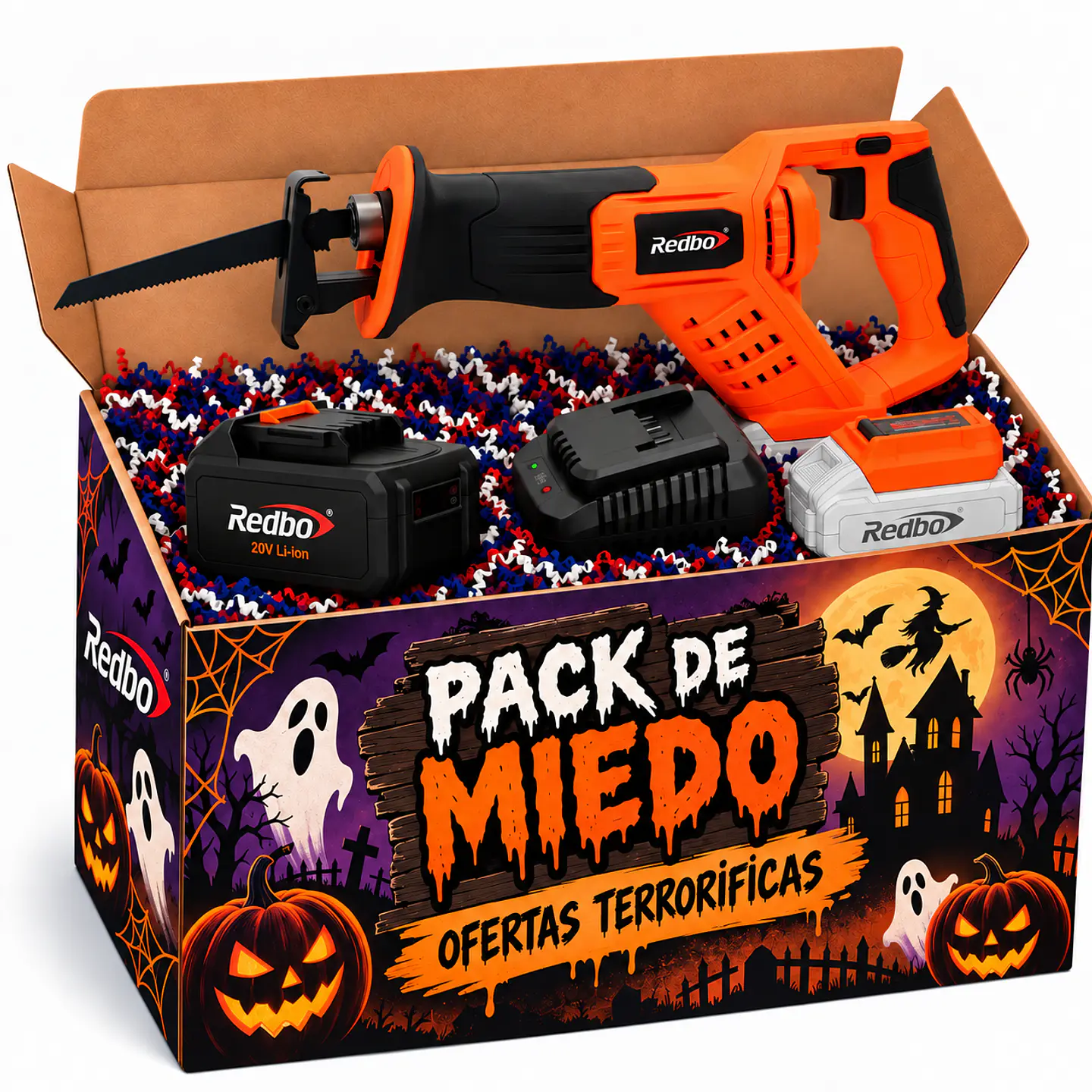 Pack Sierra Sable Inalámbrica Redbo RS 21V-22 + Cargador y Batería 2.0Ah+ UP 1