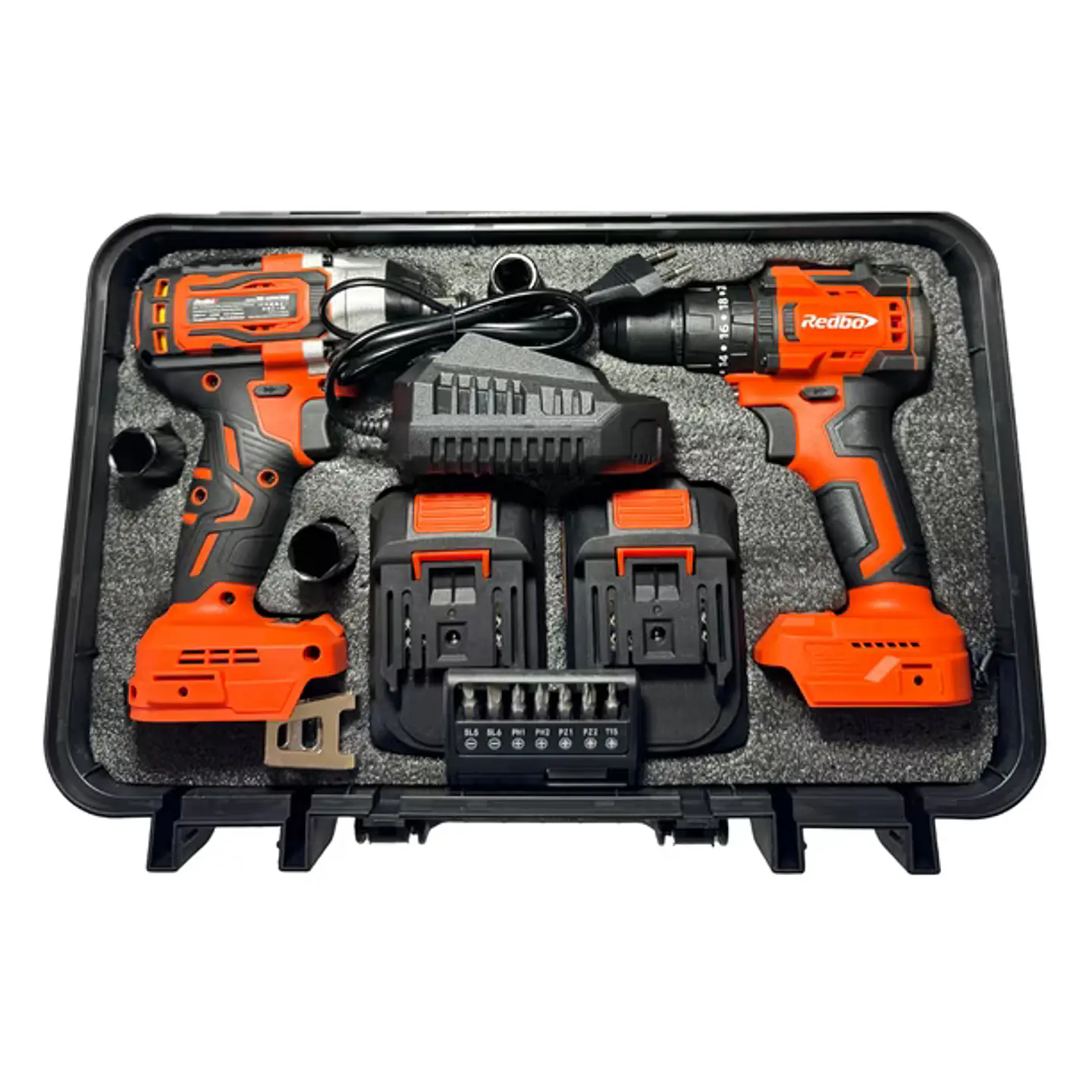 Combo Inalámbrico Brushless Redbo: Taladro  + Llave de Impacto 1/2