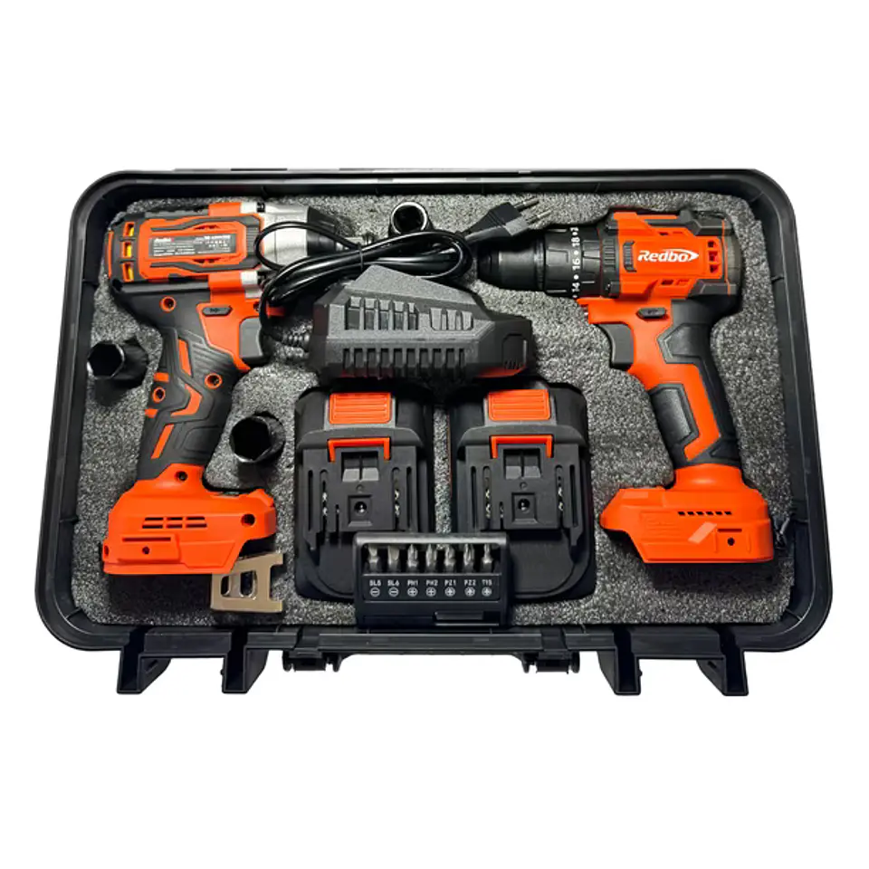 Combo Inalámbrico Brushless Redbo: Taladro  + Llave de Impacto 1/2