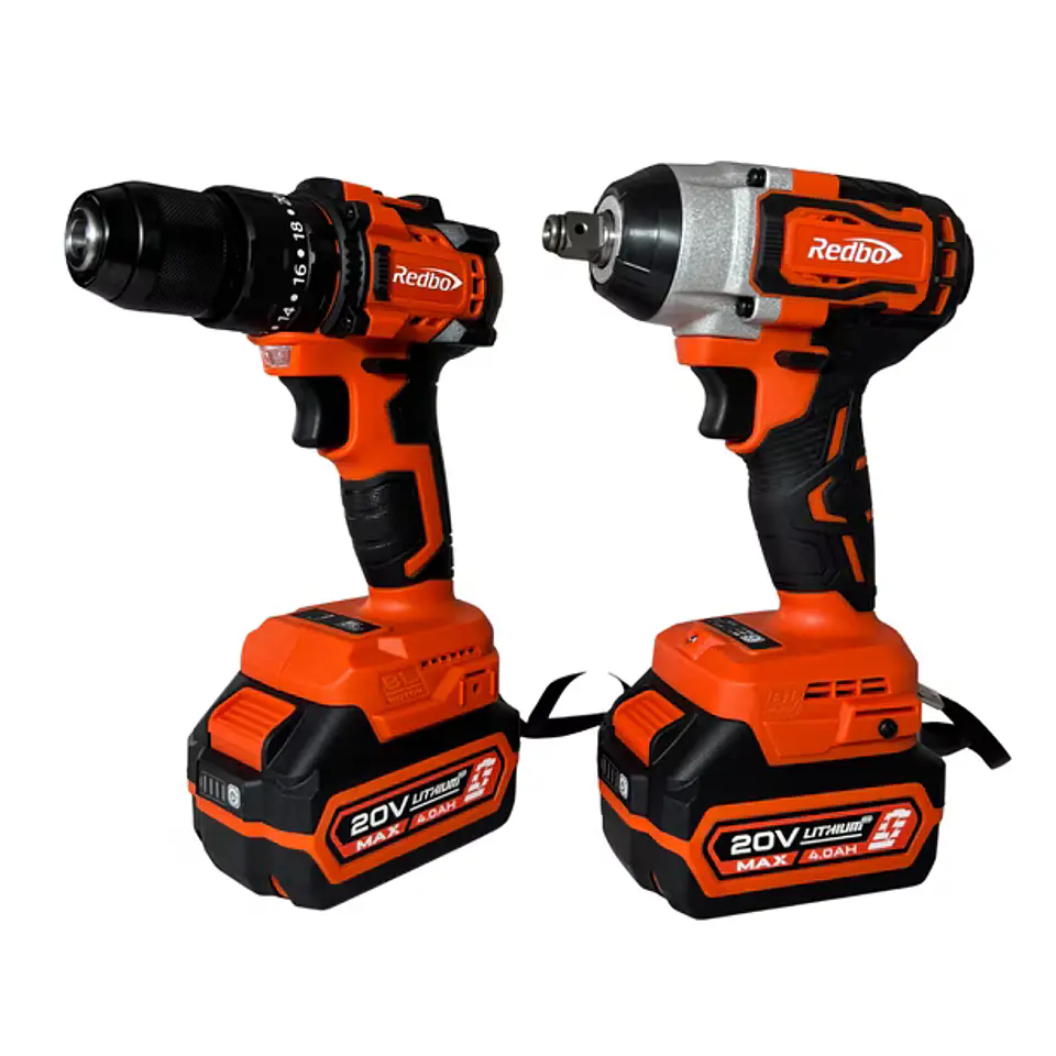 Combo Inalámbrico Brushless Redbo: Taladro  + Llave de Impacto 1/2