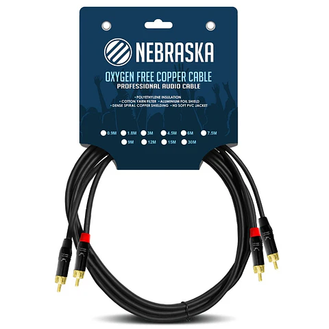 Cable de 6 mt. 2 RCA a 2 RCA Nebraska DRR6