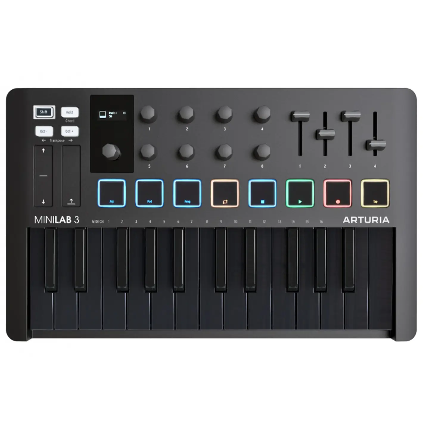 Controlador Midi Arturia MiniLab 3 Deep Black 1