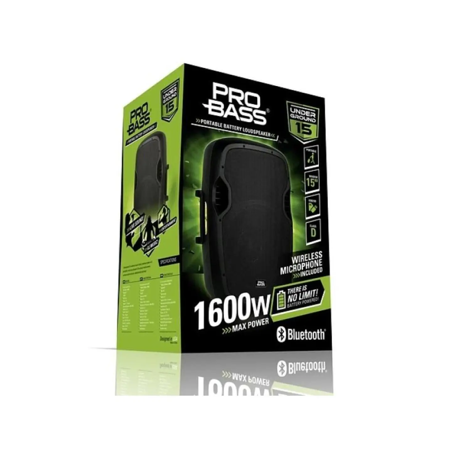 Parlante Portátil Probass Underground 15 Bluetooth 100W RMS 4