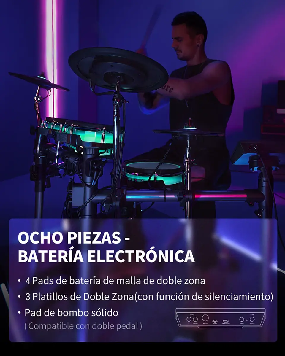 Batería Electrónica Donner BackBeat Profesional Pantalla Táctil 7 4