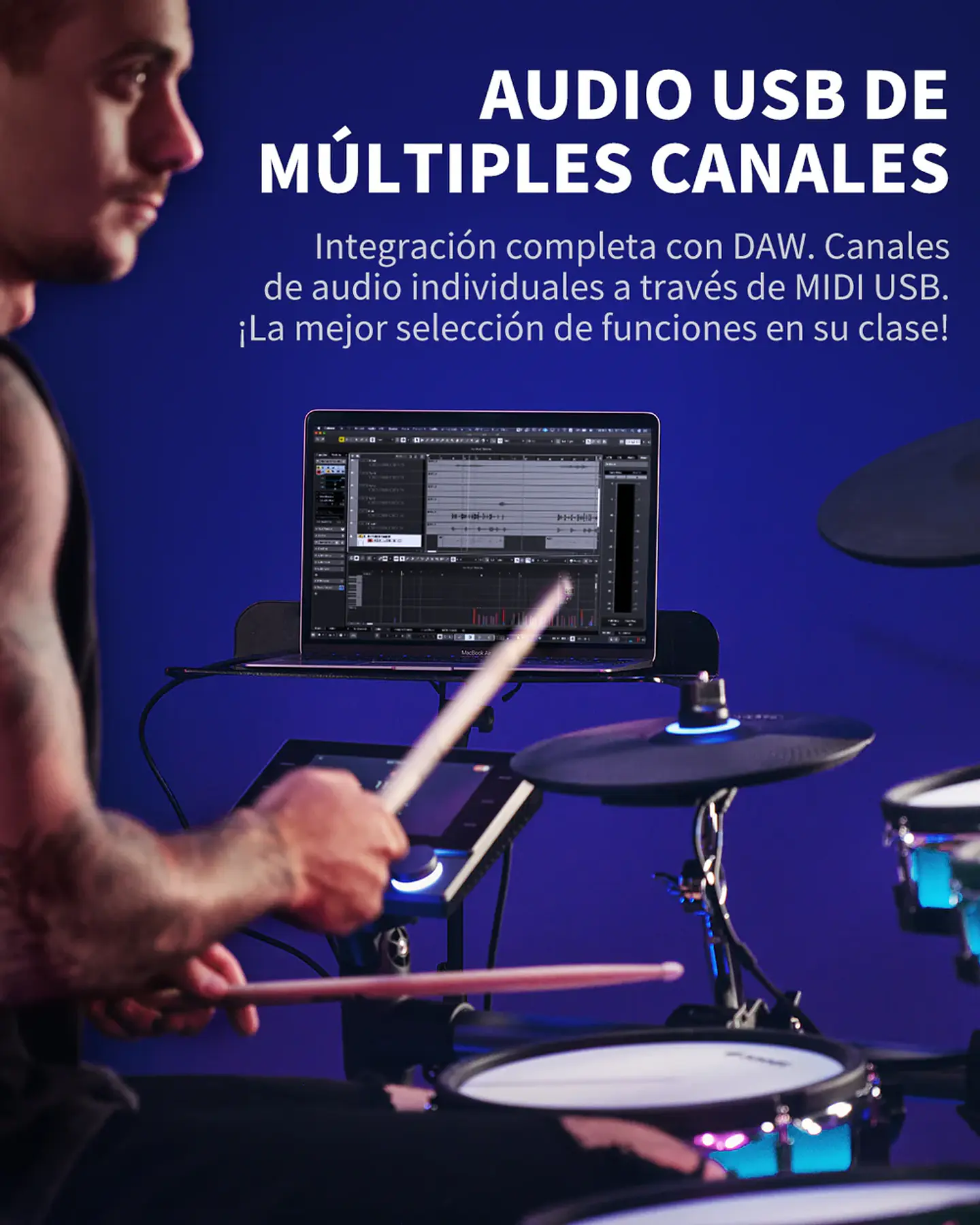 Batería Electrónica Donner BackBeat Profesional Pantalla Táctil 7 5