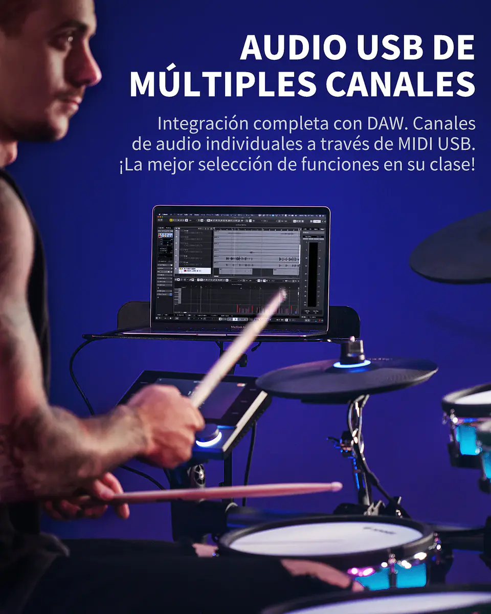 Batería Electrónica Donner BackBeat Profesional Pantalla Táctil 7 5
