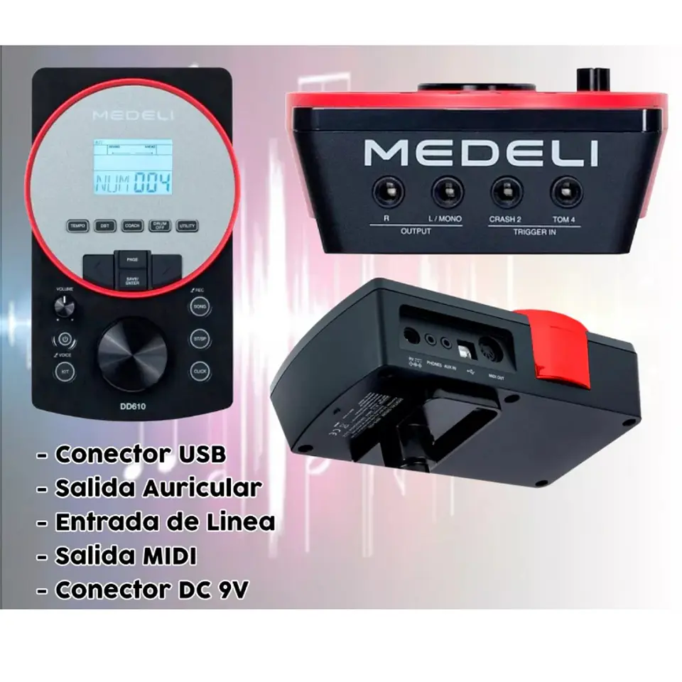 Medeli DD610S Batería Electrónica de 8 Pads con USB MIDI y 226 Sonidos 5