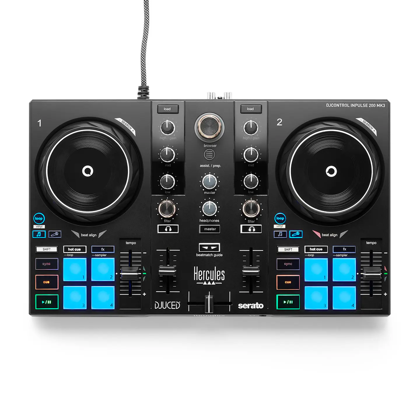 Controlador DJ Hercules DJControl Inpulse 200 MK3 2 Decks USB-C 1