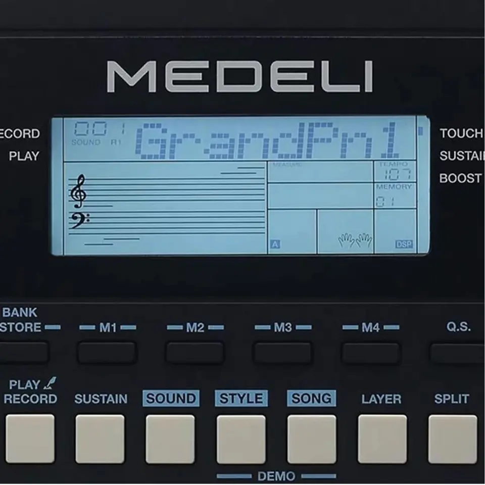Medeli MK110 Teclado Musical de 61 Teclas Sensibles al Tacto con USB MIDI 3