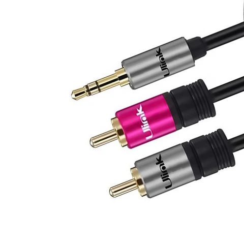 Cable Auxiliar Ulink 3.5mm a 2 RCA Macho 1.8m Audio Negro