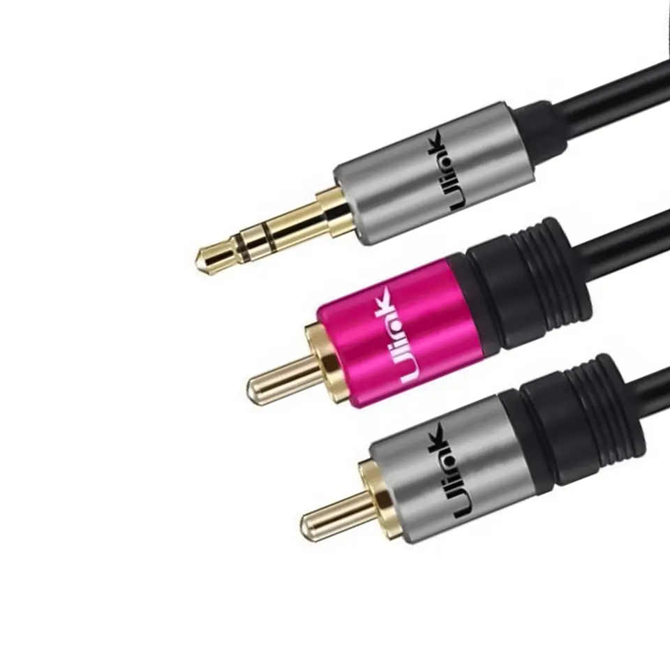 Cable Auxiliar Ulink 3.5mm a 2 RCA Macho 1.8m Audio Negro 2