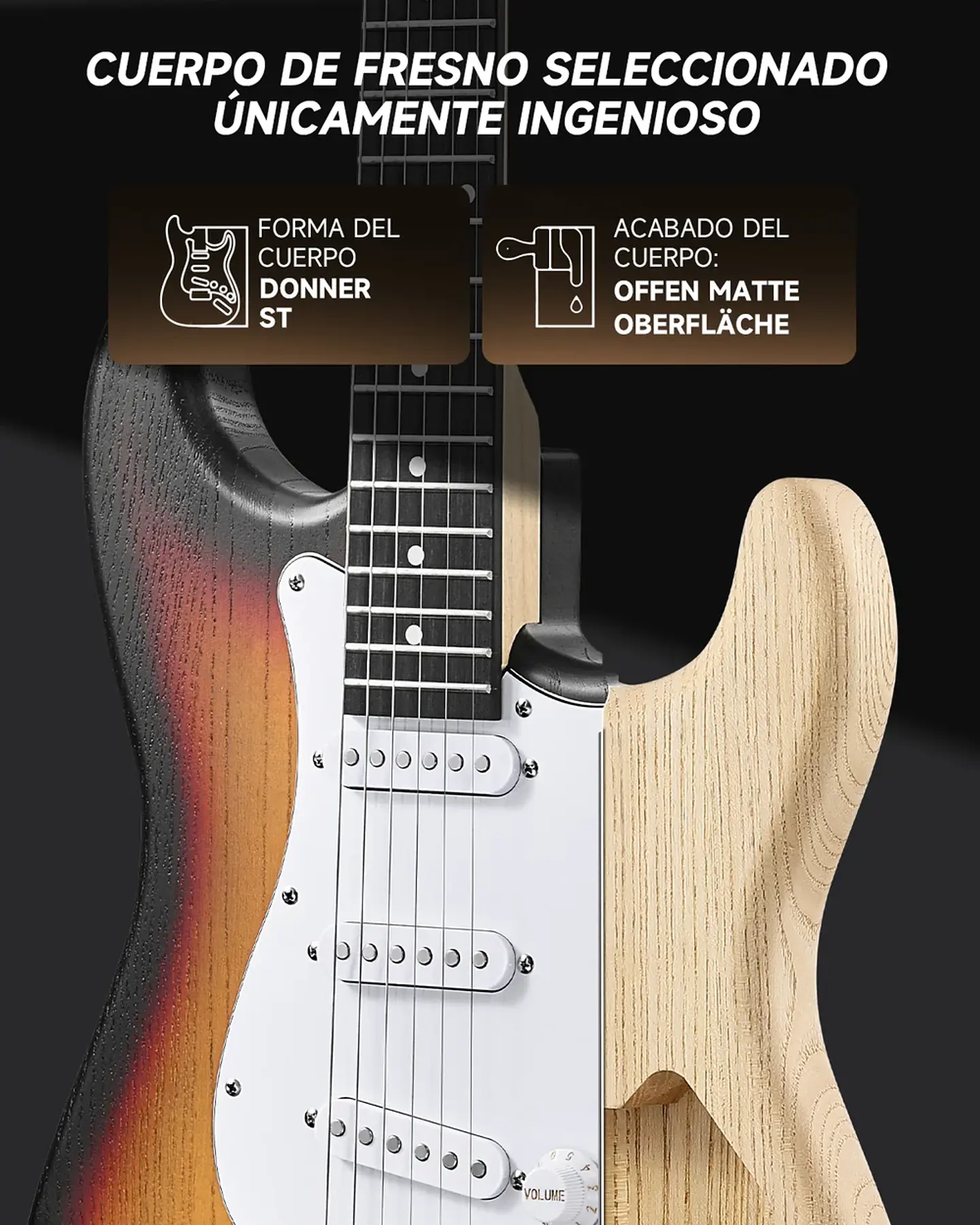 Kit Guitarra Eléctrica Donner DST-80 39