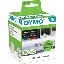 Dymo LW 99012 Etiquetas Originales de Direccion Grandes Autoadhesivas - 36x89mm - 520 Unidades - S0722400