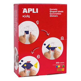 Apli Gomets Redondos Ø 19mm con Adhesivo Permanente - 8000 Gomets por Caja - Ideal para Escuelas y Talleres Infantiles - Cumple Normas EN-71 y FSC