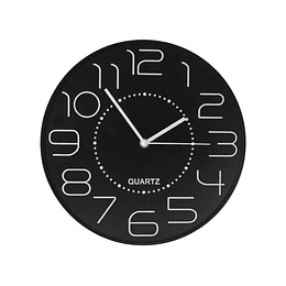 Bismark Reloj Oficina Numeros Blancos sin Cristal - Manecillas de Aluminio - Color Negro