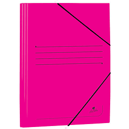 Mariola Carpeta de Carton Estucado con Solapas Folio 500gr/m2 - Medidas 34x25x1cm - Cierre con Goma Elastica - Color Fucsia