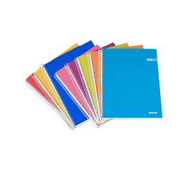 Ancor Classic Stripes Cuaderno Espiral Tamaño Folio Cuadriculado 4x4mm - 80 Hojas 60gr - Tapa Dura de Carton Plastificado - Colores Surtidos