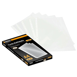 Ingraf Pack de 100 Fundas Multitaladro A4 Transparentes - Acabado en Cristal