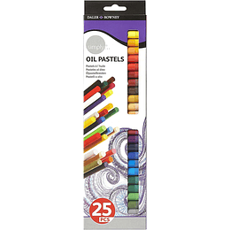 Daler Rowney Pack de 25 Pasteles Blandos - Para Amplia Variedad de Superficies - Facil de Usar - Colores Surtidos