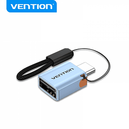 Vention Adaptador USB3.1 Tipo-C Macho a USB Hembra OTG con Lanyard - Aluminio Gris