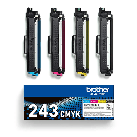 Brother TN243 Pack de 4 Cartuchos de Toner Originales - TN243CMYK