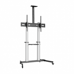 Aisens Pro Soporte de Suelo con Ruedas para TV 60?-100? - Aluminio Alta Resistencia - Vesa Maximo 1000x600mm - Carga Maxima 100Kg - Inclinacion -10º/+