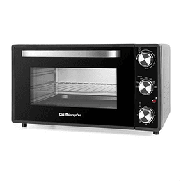 Orbegozo HOT 386 Horno Electrico con Conveccion - Potencia 2000W - Capacidad 38L - Sistema de Calor Superior E Inferior - Luz Interior - Termostato Re