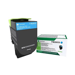 Lexmark CS317/CS417/CS517/CX317/CX417/CX517 Cyan Cartucho de Toner Original - 71B20C0/71B0020