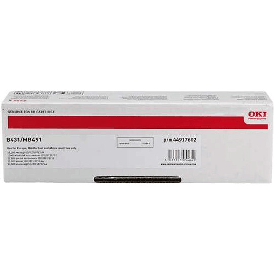 OKI B431/MB461/MB471/MB491 Negro Cartucho de Toner Original - 44917602