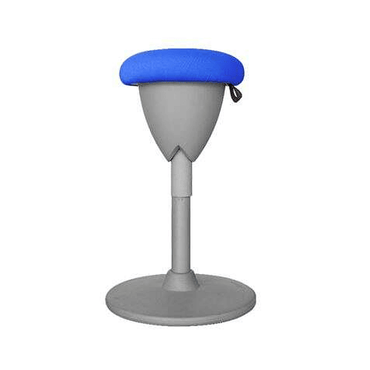 Cromad Design Taburete Multiusos - Asiento con Altura Ajustable - Giro de 360º - Tejido a Prueba de Agua - Color Azul/Gris