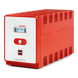 Salicru SPS 1600 SOHO+ Sistema de Alimentacion Ininterrumpida - SAI/UPS - 1600 VA - Line-interactive - Doble Cargador USB - Color Rojo