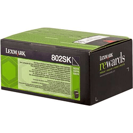 Lexmark CX310/CX410/CX510 Negro Cartucho de Toner Original - 80C2SK0/80C2SKE/802SK