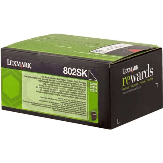 Lexmark CX310/CX410/CX510 Negro Cartucho de Toner Original - 80C2SK0/80C2SKE/802SK