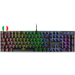 Mars Gaming Teclado Mecanico RGB MK422 - Tecnologia Antipolvo - Efectos de Iluminacion Rainbow - Teclas Ultra-resistentes - Funciones Multimedia y Mod