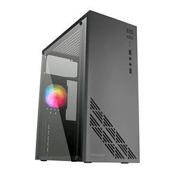 Mars Gaming MC100 Caja Semitorre ATX, Micro ATX, Mini-ITX - Panel Lateral Acrilico - Tamaño HDD 2.5", 3.5" - USB-A 3.0, USB-A 2.0 y Audio - Ventilador