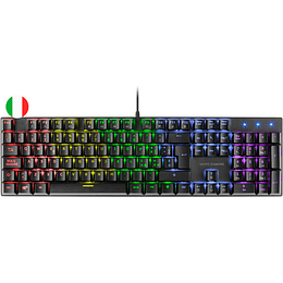 Mars Gaming Teclado Mecanico RGB MK422 - Tecnologia Antipolvo - 12 efectos de Iluminacion - Teclas imborrables - Funciones Multimedia y Modo Juego - P