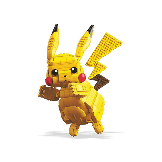 Mattel Mega Construx Wonder Builders Pokemon Pikachu Jumbo - Figura de Construccion - Tamaño 33cm aprox. - 825 Piezas