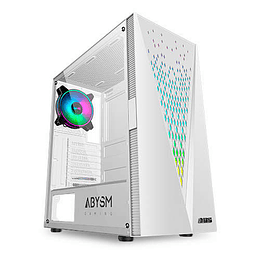 Abysm Gaming Danube Kolpa White ARGB Caja Torre ATX, ITX, micro ATX - Lateral Cristal Templado - 3.5" y 2.5" - USB-A 2.0/3.2 y Audio - 1 Ventilador AR