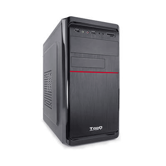 Tooq Caja Mini Torre Micro ATX - Fuente de Alimentacion 500W - 4x HDD3,5 + 1x SDD2,5 + 1x HDD5.25 - 2x USB 3.0, SD y Micro SD - Color Negro