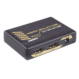 DCU Tecnologic Mini HDMI 1x4 Distribuidor de Video - Distribuye Señal HDMI a 4 Pantallas Simultaneamente - Soporta Resoluciones 4K - Color Negro