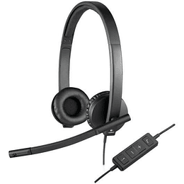 Logitech H570E Auriculares con Microfono USB - Microfono Plegable - Diadema Ajustable - Almohadillas Acolchadas - Controles en Cable - Color Negro