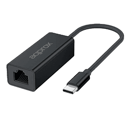 Approx Adaptador USB-C a RJ-45 - Transferencia Rapida hasta 2.5 Gbps - Cable de 17cm