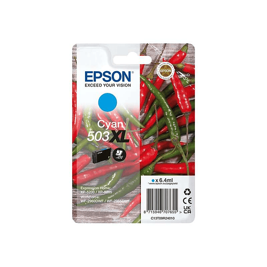 Epson 503XL Cyan Cartucho de Tinta Original - C13T09R24010