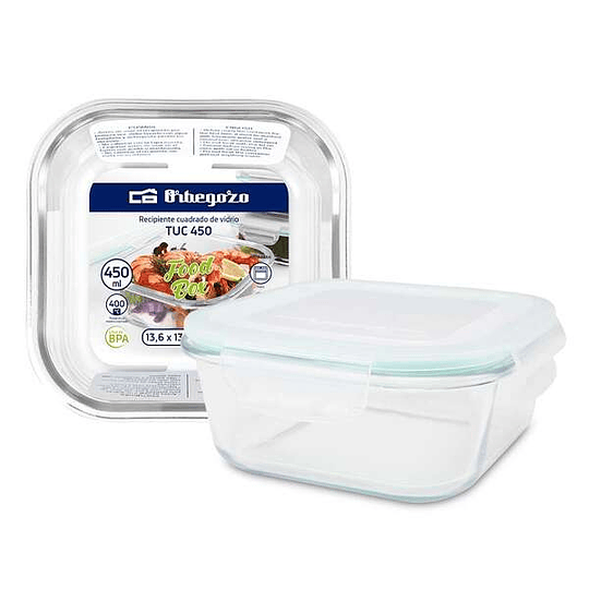 Orbegozo TUC Serie - Recipientes de Vidrio Cuadrados - Conserva - Cocina y Congela tus Alimentos con Resistencia y Durabilidad - Capacidad 1.5L - Apto