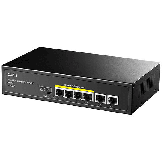 Cudy FS1006P Switch PoE+ de 6 Puertos 10/100M