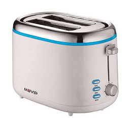 Muvip Design Tostadora de Pan 850W - Capacidad para 2 Rebanadas - 7 Niveles de Tostado - Funcion Calentar, Descongelacion y Recalentar - Parada Automa